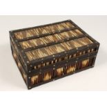 A PORCUPINE QUILL BOX 9ins long