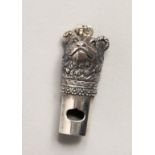 A NOVELTY SILVER BEAR WHISTLE