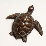 A GOODJAPANESE BRONZE TURTLE 2ins long