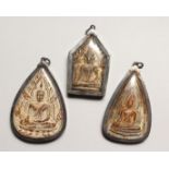 THREE ASIAN ICON PENDANTS.