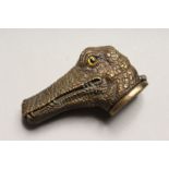 A BRASS NOVELTY CROCODILE VESTA