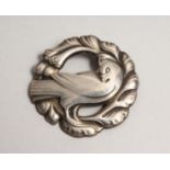 A GEORG JENSEN SILVER BIRD BROOCH No. 123