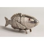 A GOOD DUTCH SILVER ARTICULATED CARP with hinged head Import mark London 1901