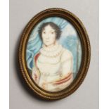 A GOOD OVAL PORTRAIT MINIATURE OF A LADY