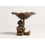 A GOOD JAPANESE BRONZE BOX WITH LILY PAD 2.5ins high.