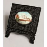 AN INDIAN OVAL MINIATURE, Taj Mahal, in a colourful frame