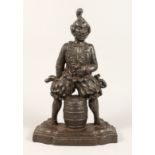 A GOOD VICTORIAN CAST IRON DOOR STOP 'JESTER'. 16ins high