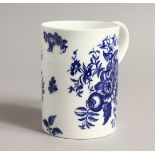 A CAUGHLEY BLUE AND WHITE MUG Crescent mark in blue