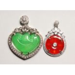 TWO JADE PENDANTS