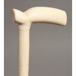 A GOOD 19TH CENTURY IVORY WALKING STICK 31ins long