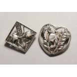 TWO SILVER DANISH BROOCHES