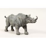 A BRONZE RHINO 5.5ins long