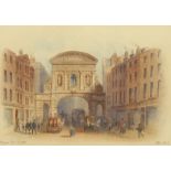 E.D (1882), Temple Bar in 1878, watercolour, initialled and dated 1882, 6.25.25" x 9.2".