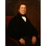 19th Century English School, A portrait of a seated gentleman, oil on canvas, 36" x 28", (