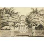 Follower of Paul Sandby (1731-1809) A view of Lord Burlington's Chiswick house, pen and ink with