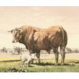 Simon Bull, 'Friesian Bull', etching, inscribed, signed in pencil and numbered 107/200, 10.5" x 11.