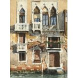 Jonathan Pike (b. 1949) British, A view of a Venetian doorway, watercolour, signed, 7.5" x 5.5".