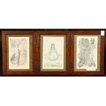 Jan Toorop (1858-1928) Dutch, A triptych of three black and white lithographs, pious subjects with