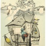 A collection of 6 20th Century Chinese prints of waterways, probably woodblock, each signed and