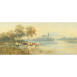 Harold Lawes (1865-1940) British, 'The Thames near Cookham', watercolour, signed with monogram,