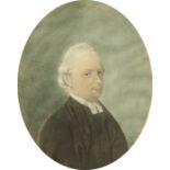 J. Chubb, Miniature portrait of a clergyman, oval watercolour, signed, numbered 12 and dated 1775,