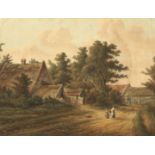 TM James George Zobel (1792-1881) View from a Lake on the Rackheath Road, watercolour, signed,