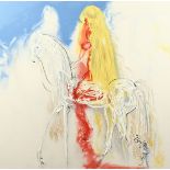 After Dali, 'Lady Godiva', serigraph on silk, 29.5" x 29.5".