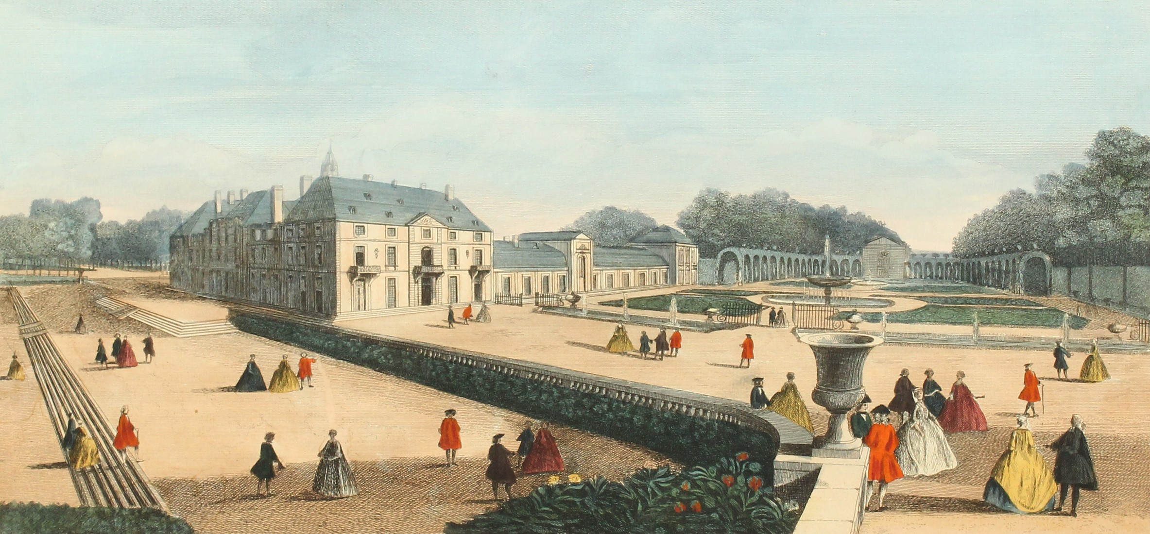 N. Parr after Rigaud, 18th Century, General view of the city of Paris, 9.75" x 18.75" and two others