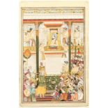 Indian School, Shah-Jahan honouring Prince Awrangzeb at Agra Before his Wedding', 12" x 8", (