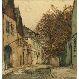 Luigi Kasimir, 'Kahlemberger Strasse, September 1817', colour etching, numbered 204/250, signed in