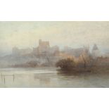 Howard Gull Stormont (1859-1935) British, 'Evening Windsor Castle from the Thames' and St. Georges