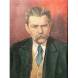 20th Century Russian School, A bust length portrait of Maxim Gorky, oil on canvas, 29.5" x 22",