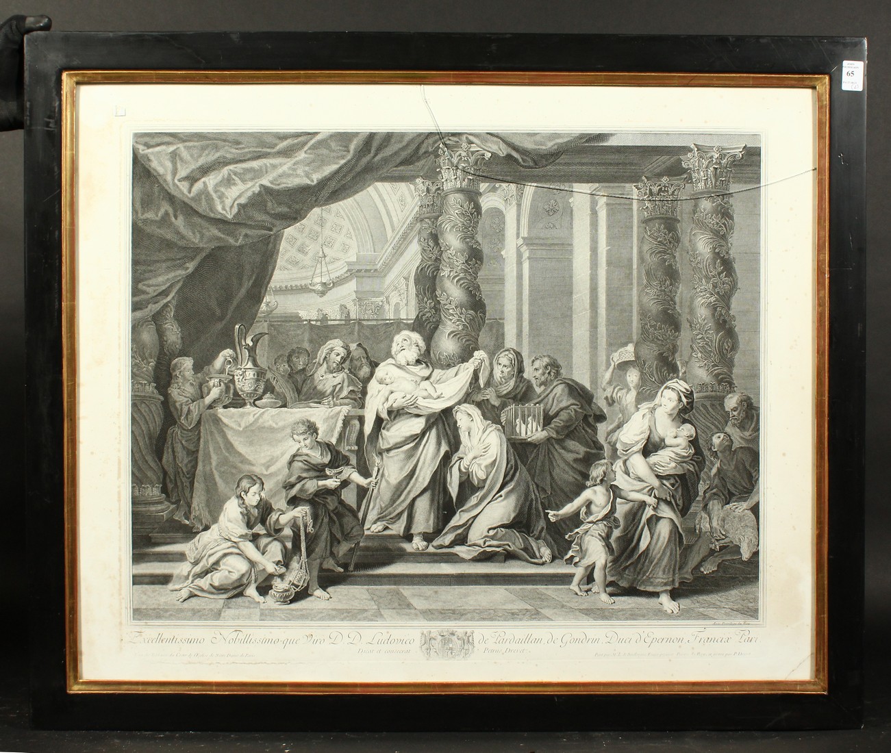 An antique engraving of Christ feeding the five thousand, 22.5" x 28", along with another similar. - Image 5 of 6