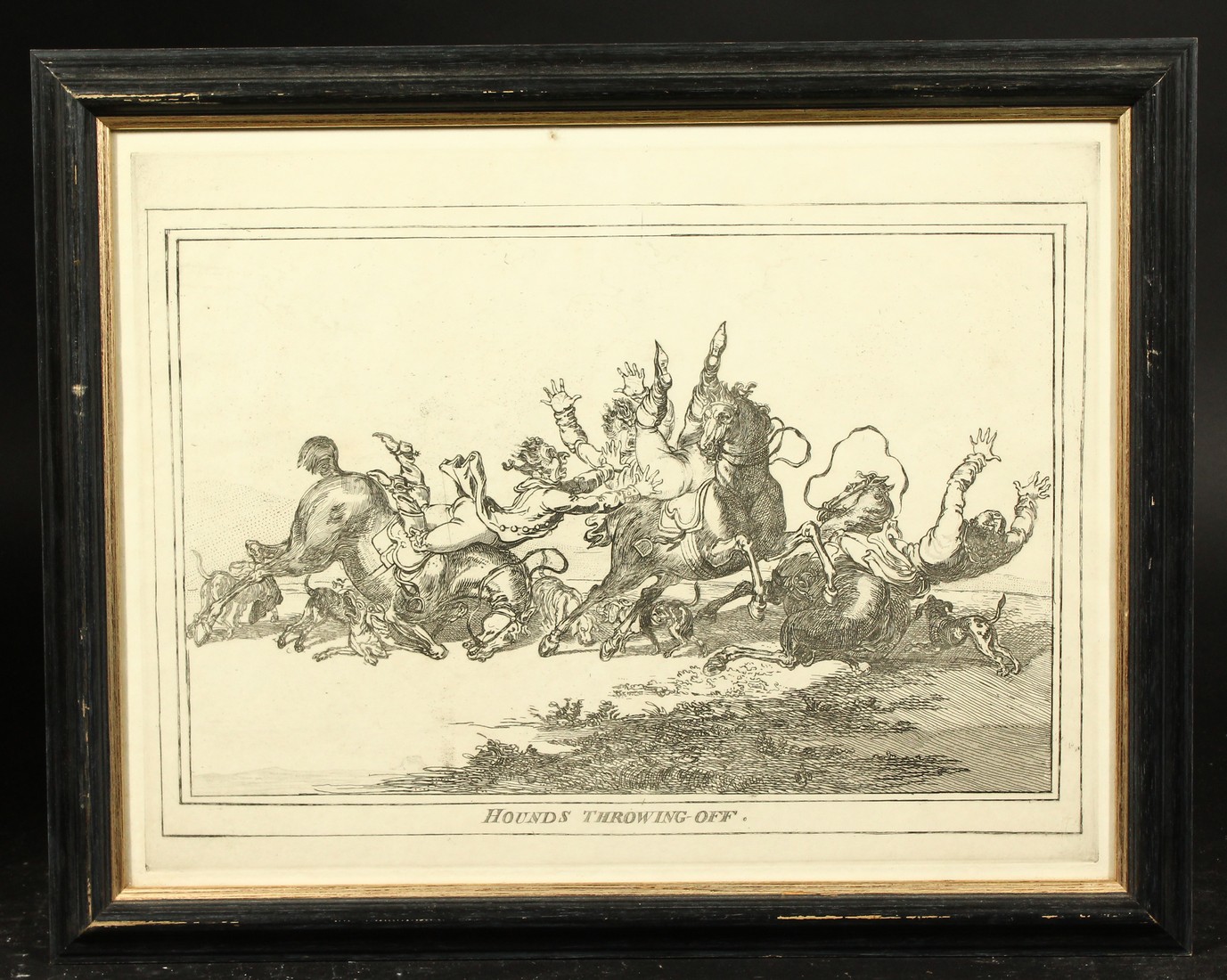 James Gillray, (1756-1815) British, A set of four hunting scenes, black and white etchings, 12" x - Image 2 of 6