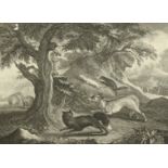 After Jean-Baptiste Oudry (1686-1755), 'La Merite Superficiel', 18th Century engraving, 14" x 16".