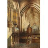 Augustus Osborne Lamplough, R.W.S. (1877-1930) British, 'The Interior of Chester Cathedral',