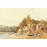 Phillip Mitchell, 'On the Torridge Devon', watercolour, signed, inscribed and dated 1858, 13"x 19.