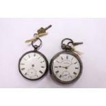 Two silver cased pocket watches.