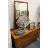 An Edwardian inlaid mahogany dressing chest.