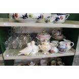 A quantity of Spode Marlborough Sprays and other decorative china and glass ware.
