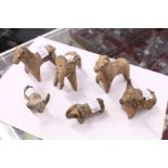 Seven various terracotta animals.