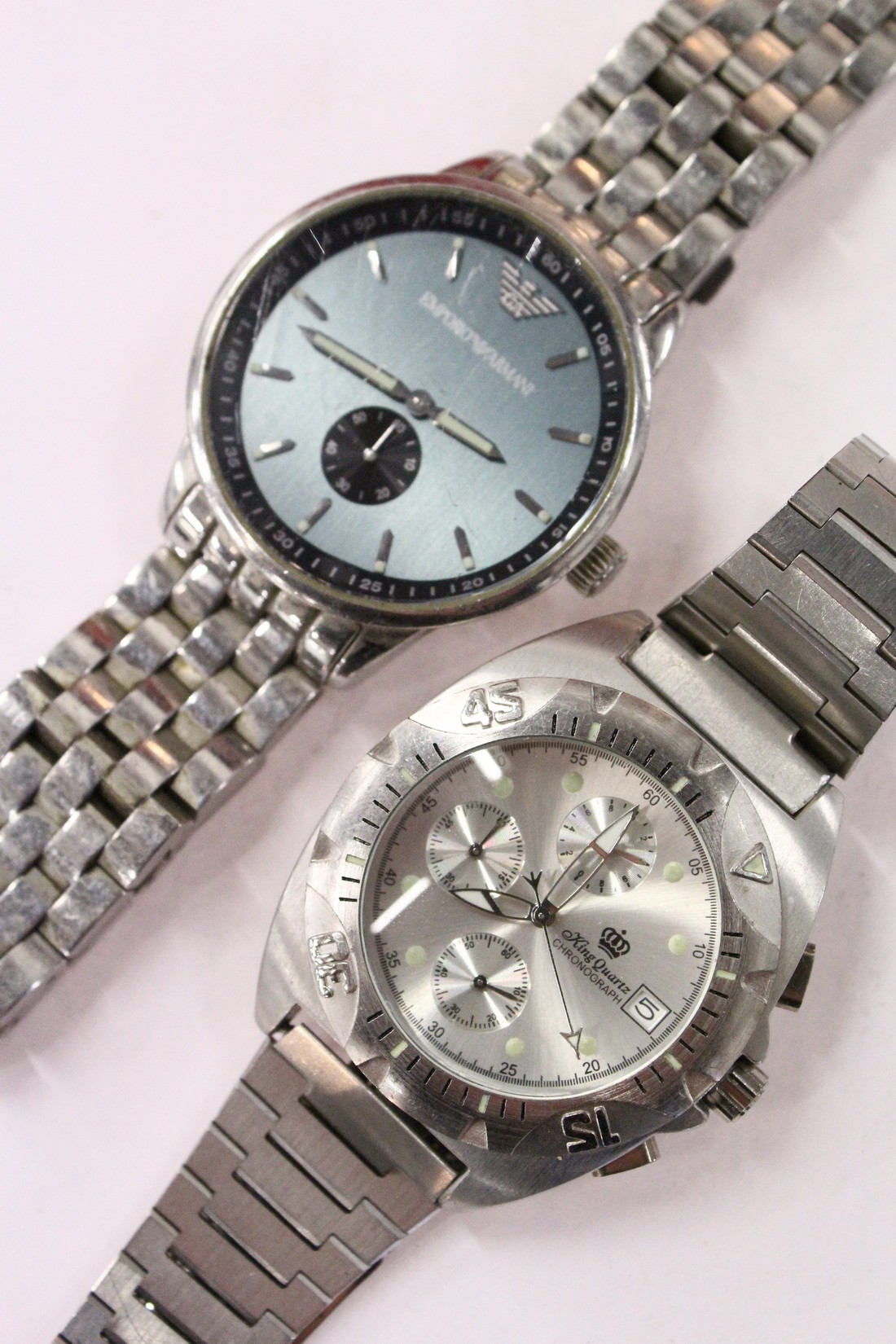 Two gent's stainless steel wristwatches.