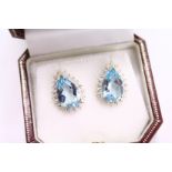 A pair of matching pear shaped earrings.
