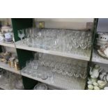A quantity of drinking glasses.