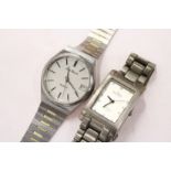 Two gent's stainless steel wristwatches.