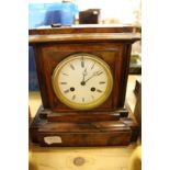 A good Victorian cased walnut mantle clock.