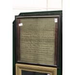 A 19th century framed and glazed sampler.
