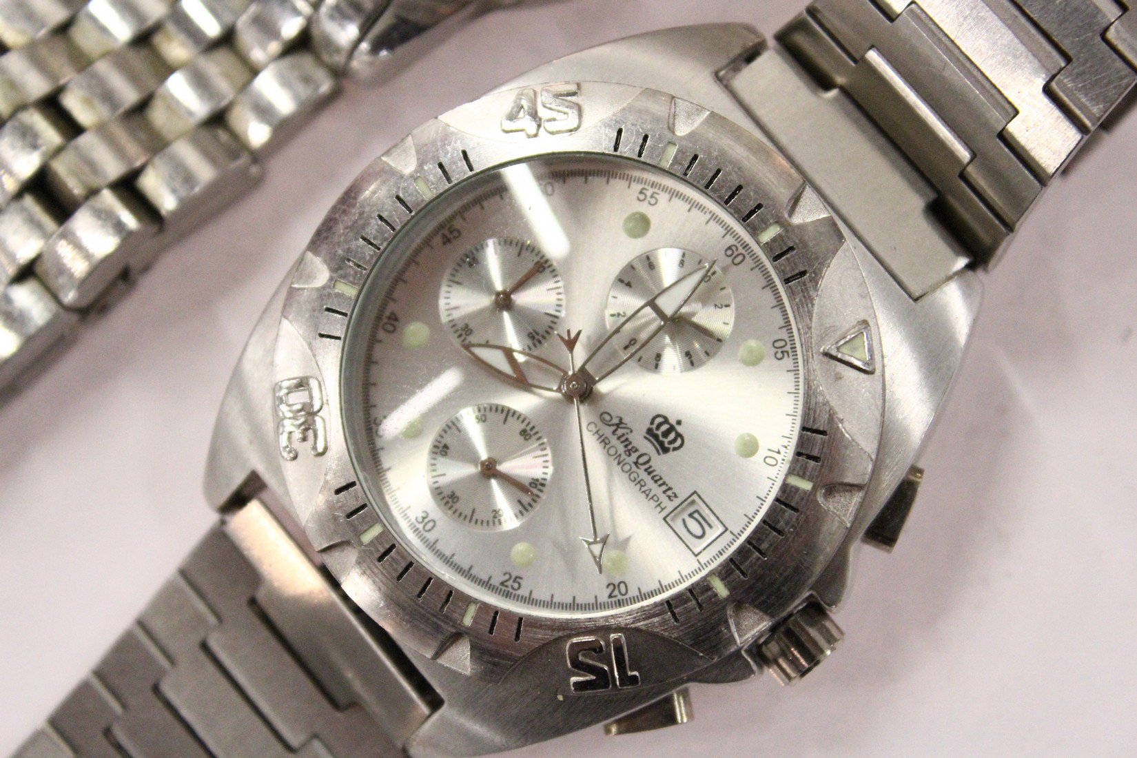 Two gent's stainless steel wristwatches. - Bild 4 aus 4