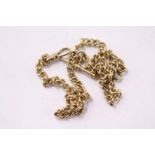 A 9ct gold Albert chain.