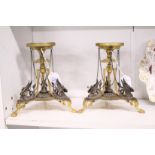 A good pair of decorative ormolu and silver plated stand modelled in the classical style.